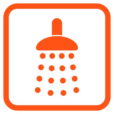 Duş vektör simgesi bir çerçeve içinde