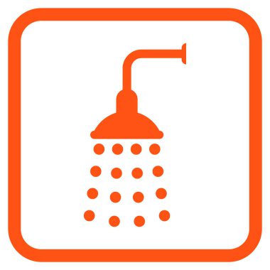 Duş vektör simgesi bir çerçeve içinde