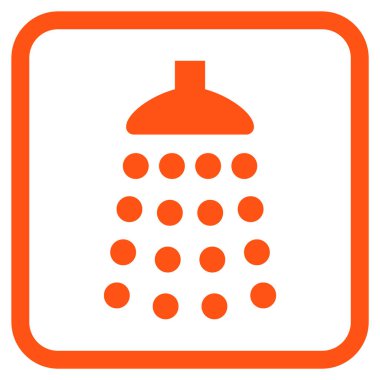 Duş vektör simgesi bir çerçeve içinde