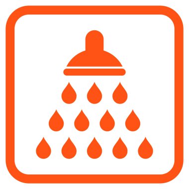 Duş vektör simgesi bir çerçeve içinde