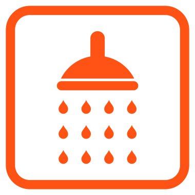 Duş vektör simgesi bir çerçeve içinde