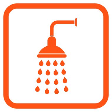 Duş vektör simgesi bir çerçeve içinde