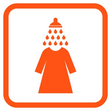 Duş yıkama kadın elbise vektör simgesi bir çerçeve içinde