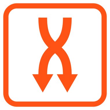 Vektör simgesi aşağı okları bir çerçevede shuffle