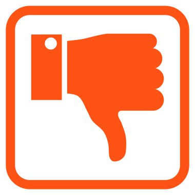 Vektör simgesi bir çerçeve içinde aşağı parmak