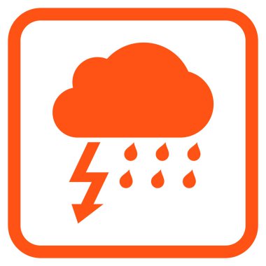 Fırtına vektör simgesi bir çerçeve içinde