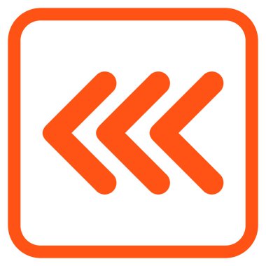 Ok ucu sol vektör simgesi bir çerçeve içinde üçlü