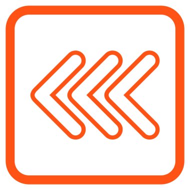 İşaretçi sol vektör simgesi bir çerçeve içinde üçlü