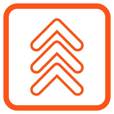 İşaretçi yukarı vektör simgesi bir çerçeve içinde üçlü