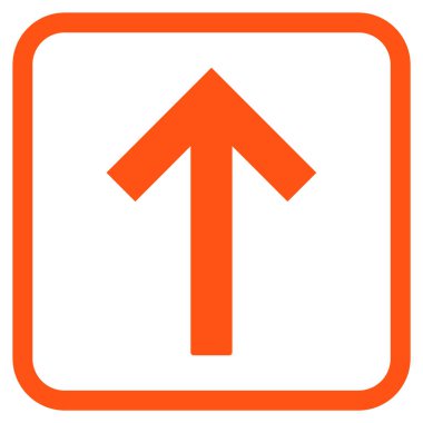 Bir çerçeve içinde yukarı ok vektör simgesi