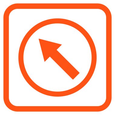 Yukarı Sağdan sola yuvarlak ok vektör simgesi bir çerçeve içinde