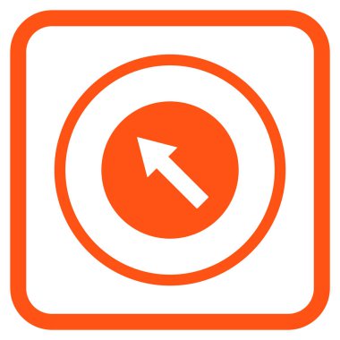 Yukarı Sağdan sola yuvarlak ok vektör simgesi bir çerçeve içinde