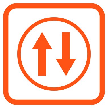 Dikey Çevir ok simge bir çerçeve içinde vektör