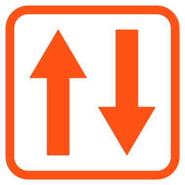 Dikey Çevir ok simge bir çerçeve içinde vektör