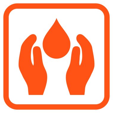 Su bakım vektör simgesi bir çerçeve içinde