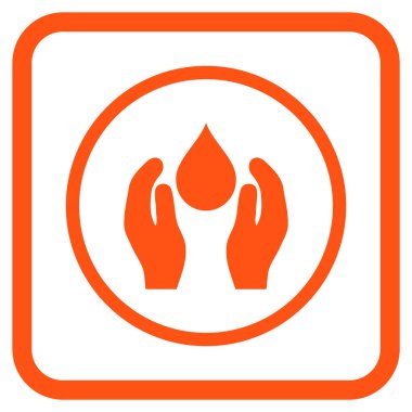 Su bakım vektör simgesi bir çerçeve içinde