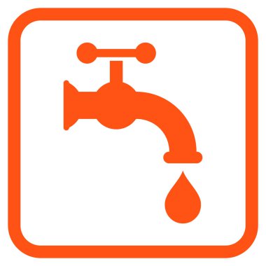 Su dokunun vektör simgesi bir çerçeve içinde