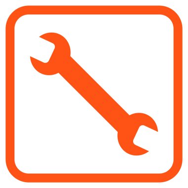 İngiliz anahtarı vektör simgesi bir çerçeve içinde