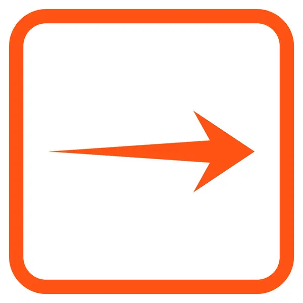 Ícone de vetor direito de seta em um quadro —  Vetores de Stock