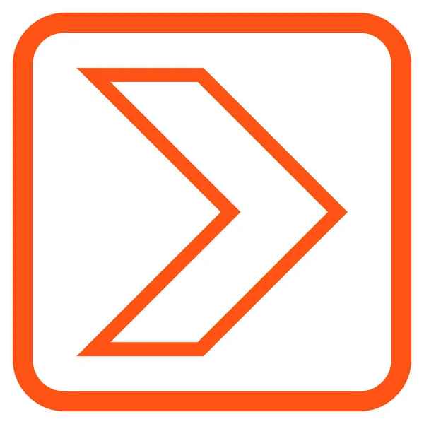 Het pictogram van de juiste Vector van de pijlpunt In een Frame — Stockvector