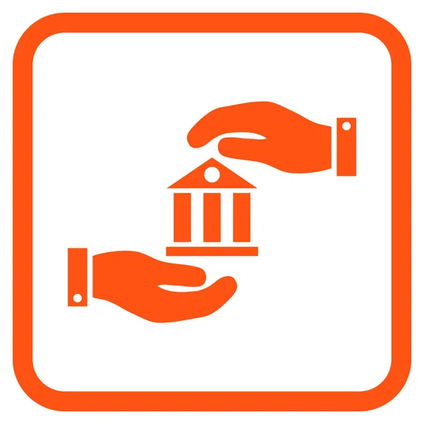 Vector pictogram van de dienst van de Bank In een Frame — Stockvector