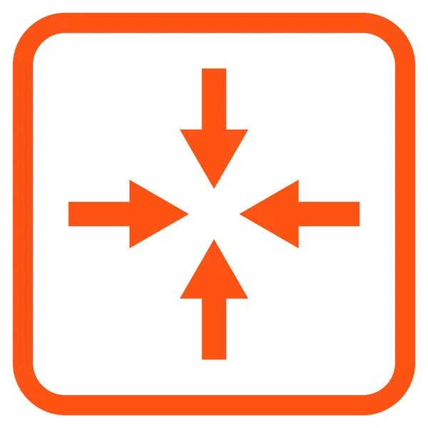 Ícone de vetor de setas de compressão em um quadro — Vetor de Stock