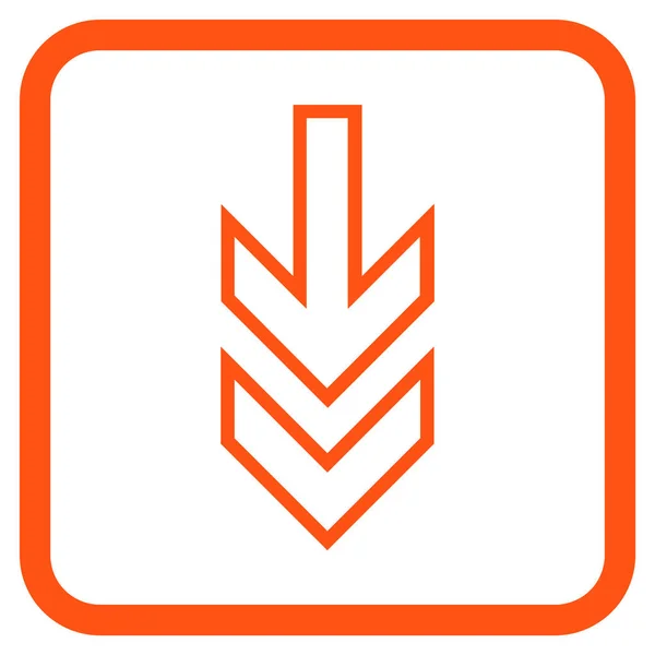 Dirección abajo Vector icono en un marco — Vector de stock