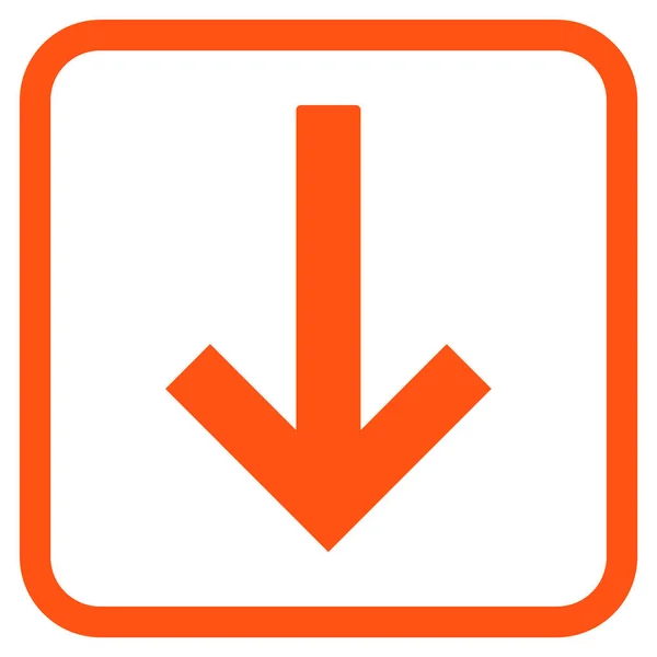 Dolů šipka vektorové ikony v rámečku — Stockový vektor