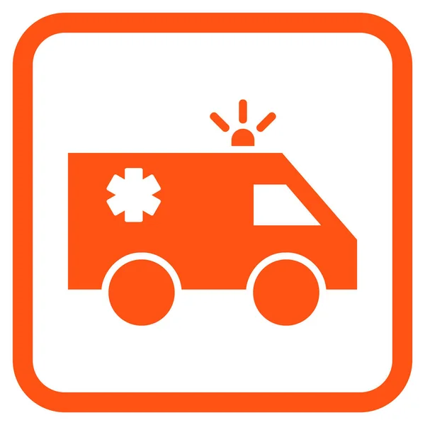 Emergency Car Vector Icon In a Frame — Stock Vector