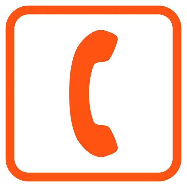 Phone Receiver Vector Icon In a Frame — Stock Vector