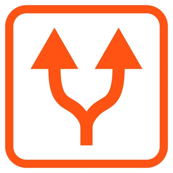 Dividir las flechas hacia arriba icono vectorial en un marco — Vector de stock