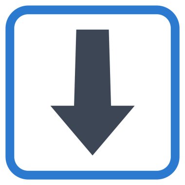 Vektör simgesi bir çerçeve içinde aşağı ok