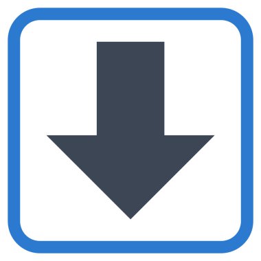 Vektör simgesi bir çerçeve içinde aşağı ok