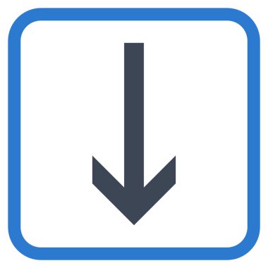 Vektör simgesi bir çerçeve içinde aşağı ok