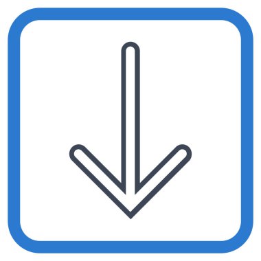 Vektör simgesi bir çerçeve içinde aşağı ok