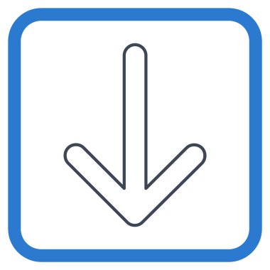 Vektör simgesi bir çerçeve içinde aşağı ok