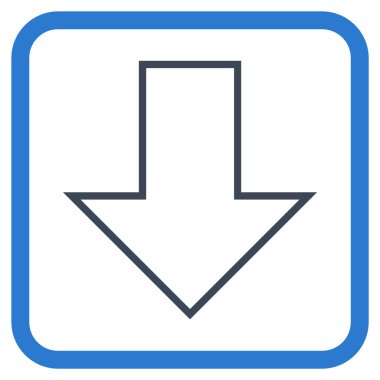 Vektör simgesi bir çerçeve içinde aşağı ok