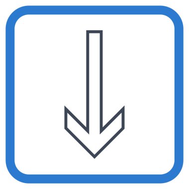 Vektör simgesi bir çerçeve içinde aşağı ok