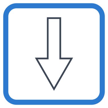 Vektör simgesi bir çerçeve içinde aşağı ok