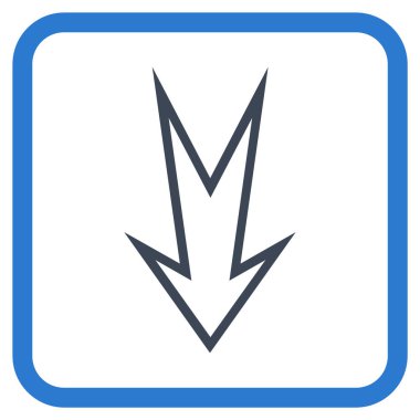 Vektör simgesi bir çerçeve içinde aşağı ok