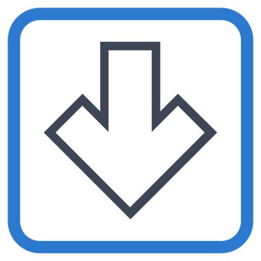 Vektör simgesi bir çerçeve içinde aşağı ok