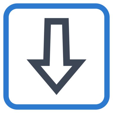 Vektör simgesi bir çerçeve içinde aşağı ok