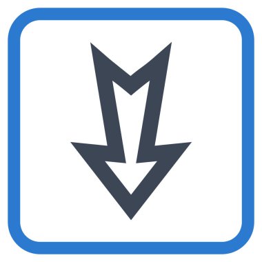 Vektör simgesi bir çerçeve içinde aşağı ok