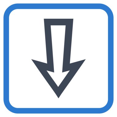 Vektör simgesi bir çerçeve içinde aşağı ok