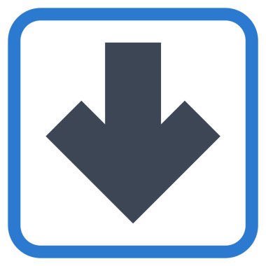 Vektör simgesi bir çerçeve içinde aşağı ok