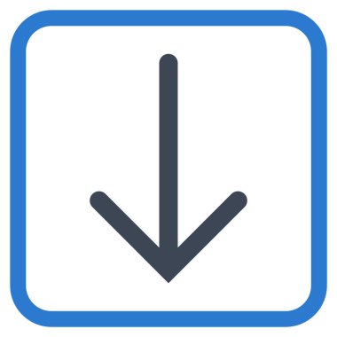 Vektör simgesi bir çerçeve içinde aşağı ok