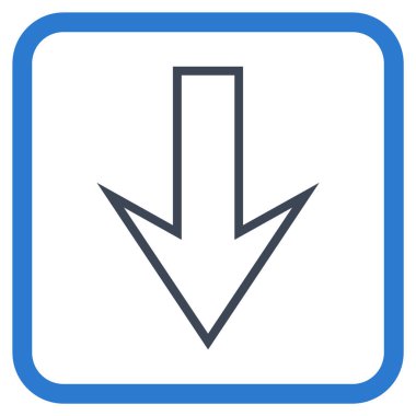 Vektör simgesi bir çerçeve içinde aşağı ok