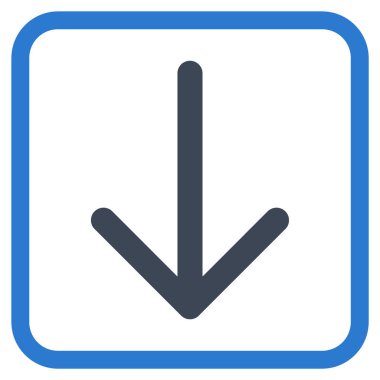 Vektör simgesi bir çerçeve içinde aşağı ok