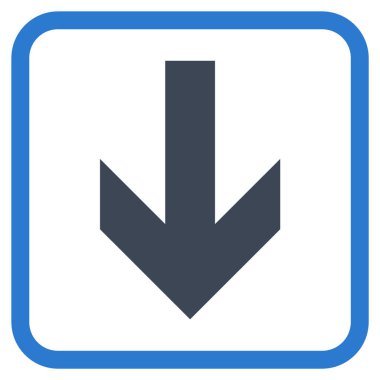 Vektör simgesi bir çerçeve içinde aşağı ok