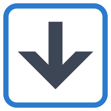 Vektör simgesi bir çerçeve içinde aşağı ok